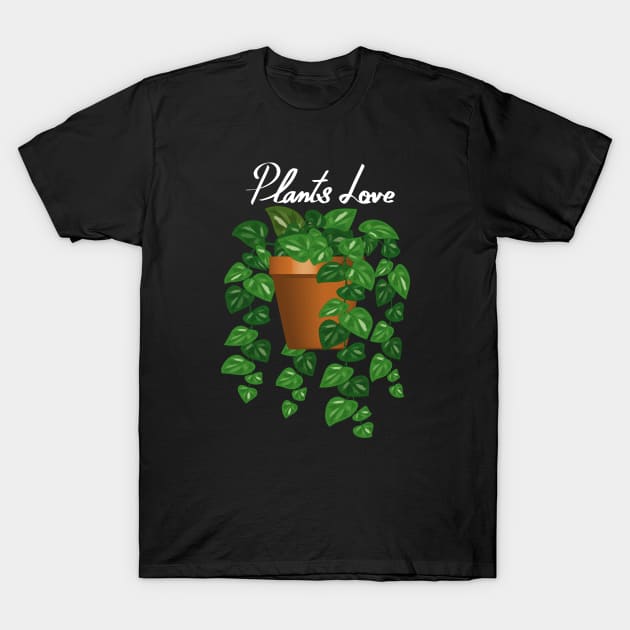 Plants Love - Marble Pothos T-Shirt by Designoholic